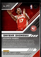 2020-21 Panini Chronicles Onyeka Okongwu #272 Atlanta Hawks Rookie