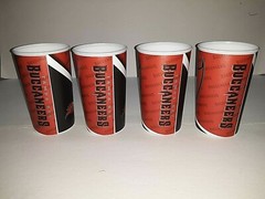 Tampa Bay Buccaneers NFL Waxed Paper Plastic Cup ( Set of Four )
