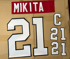 Chicago Blackhawks Lettering Custom ANY YR Name Number UNSEWN kit for Jersey
