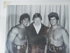 1980&rsquo;s Wrestling B & W Photo – Bob Backlund & Rick Martel & Tony Garea