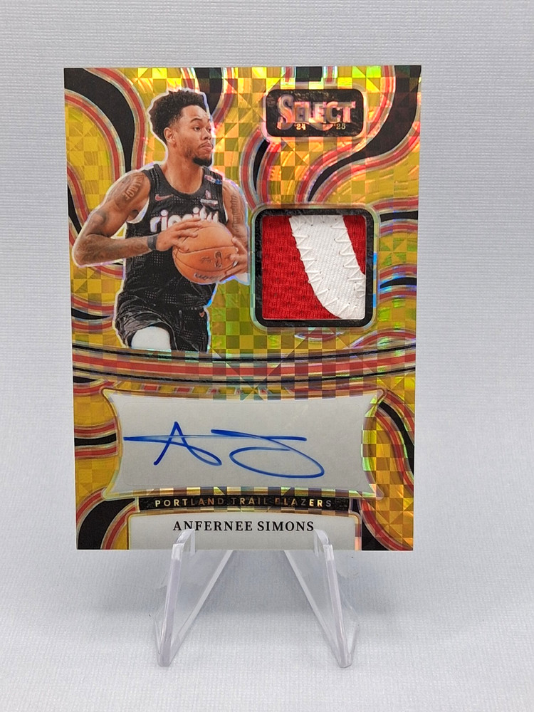 2024-25 Panini Slect Gold Prizm #AM-ANF Anfernee Simons AUTO RELIC /10