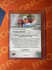Matthew Riedel 2026 Upper Deck Golf PGA Young Guns Outburst Rookie #116