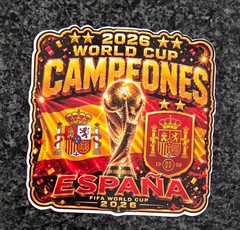 2026 FIFA World Cup Champions Campeones Spain Espana Decal / Sticker Water Resi