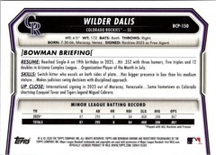 2026 Bowman Chrome Wilder Dalis 1st Bowman Mini Diamond Refractor #BCP-150