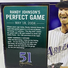 Randy Johnson Perfect Game Starting Lineup Diamondbacks SGA 5-18-19 MOC