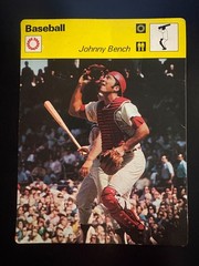 1977 SPORTSCASTER- JOHNNY BENCH Cincinnati Reds, approx 4 1/2&Prime; x 6 1/4&Prime; – Card B
