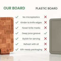 LAIF Premium Bamboo Cutting Board with Juice Groove – 17&Prime;L x 12&Prime;W, Natural