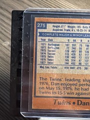 1978 Topps Dan Ford 275 Vintage