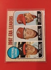 1968 Topps – League Leaders Phil Niekro, Jim Bunning, Chris Short #7