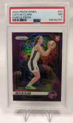 Caitlin Clark 2024 WNBA Panini Prizm Purple Prizm 121/149 Rookie RC PSA 7 #22
