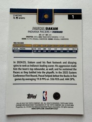 2025-26 Topps Chrome – Pascal Siakam #1 Purple Wave Refractor /75
