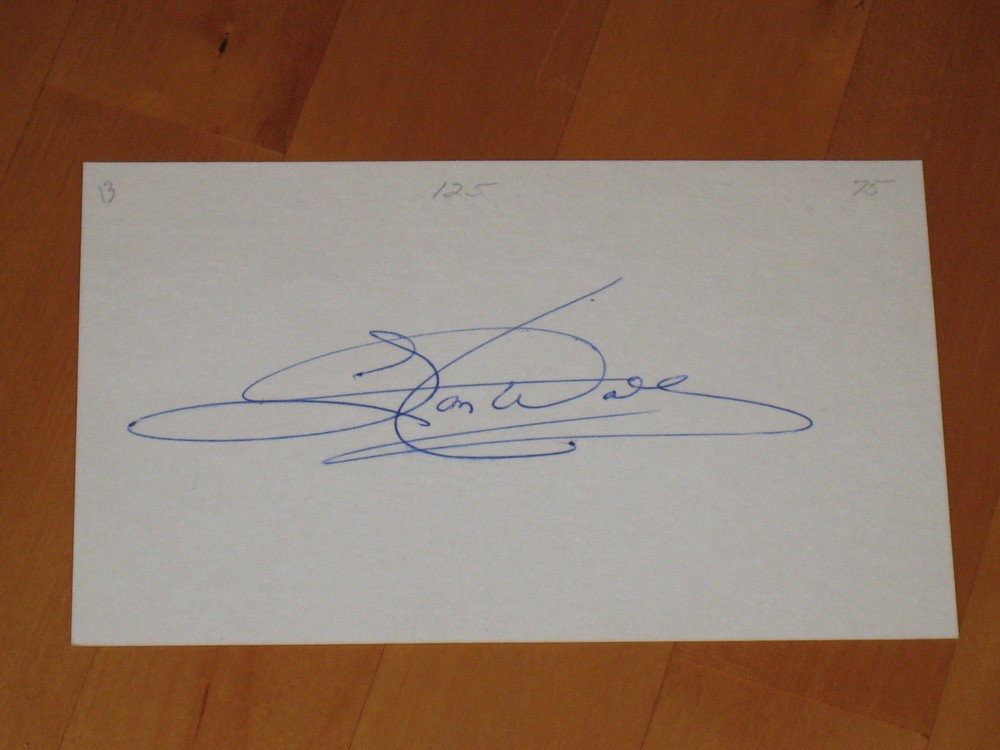 Stan Wall signed 1970s Los Angeles Dodgers MLB Vintage Index Card JSA