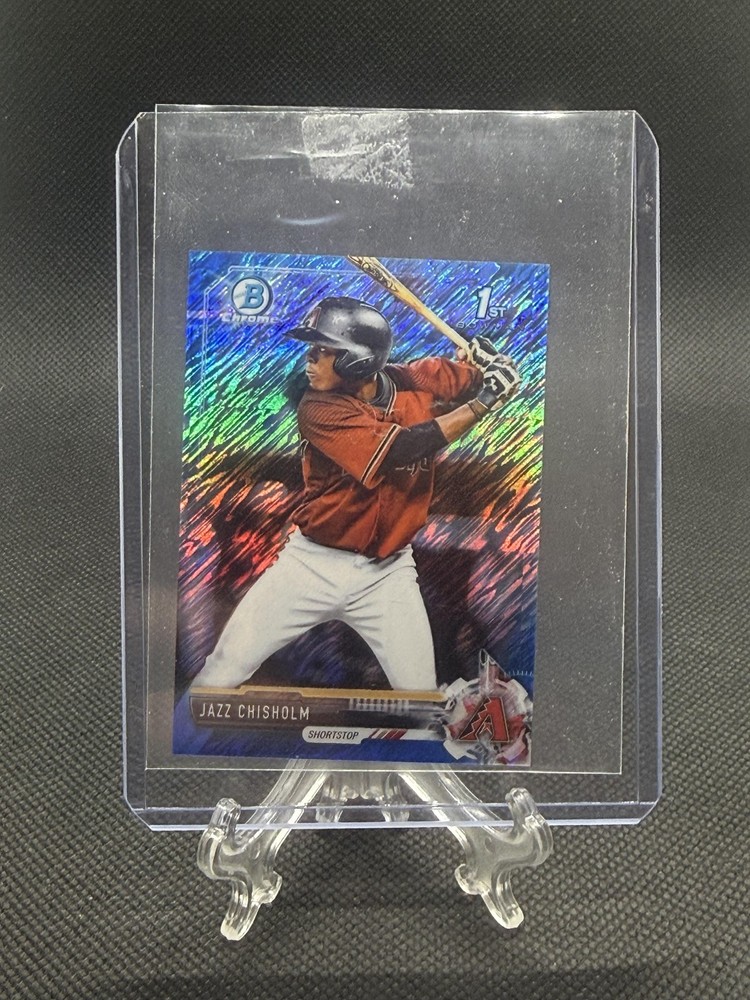 2017 Bowman Chrome Mini #BCP207 Jazz Chisholm Blue Shimmer Refractor #/150