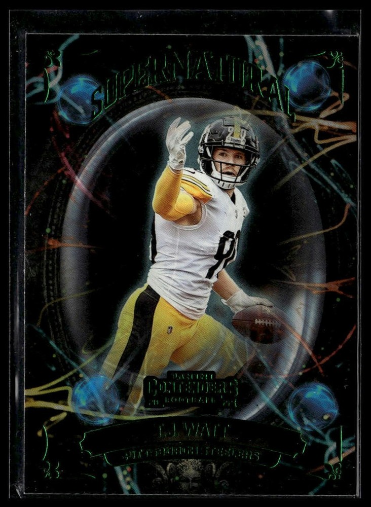 2022 Panini Contenders #SN-TJW T.J. Watt Supernatural Emerald