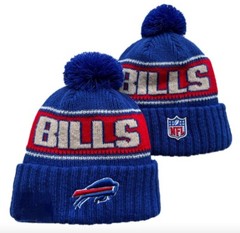 Buffalo Bills Hat Beanie Cuffed Fleece Lined Knit Removable Pom Cap Fast Ship