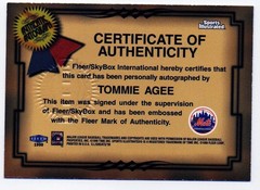 1999 Fleer Greats of Game 69 METS CF Tommie Agee Auto