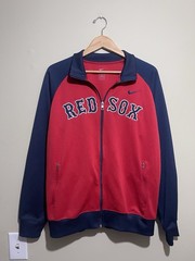 Nike MLB Boston Red Sox Zip Warmup Track Jacket Men’s Large Red And Navy
