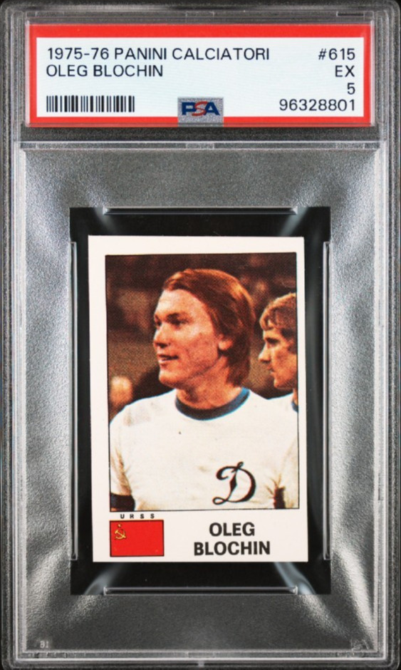 1975 Panini Calciatori #615 Oleg Blochin Rookie Card RC PSA 5 EX Ukraine HOF