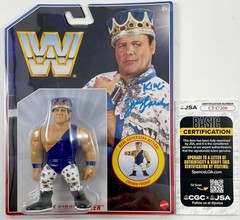 WWE King Jerry Lawler Signed Mattel Retro Wrestling Figure Autograph JSA COA