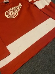 Bob Probert 1980s Detroit Red Wings Hockey Jersey CCM Cosby Size Large Flaws