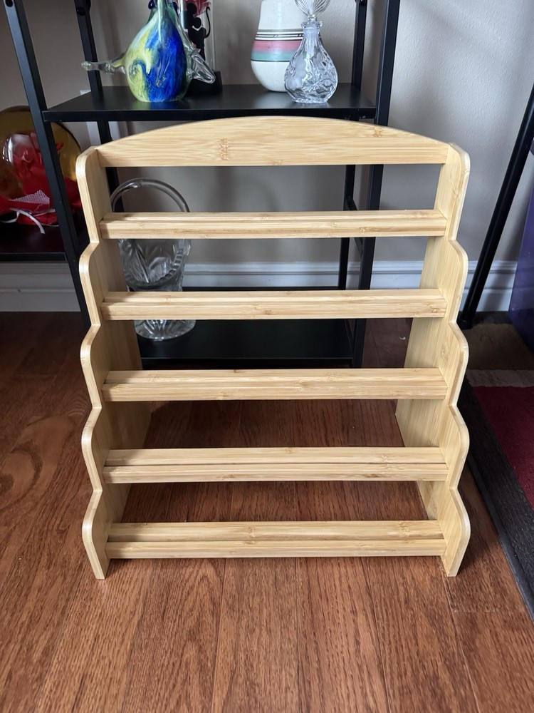 5-Tier Card Display Stand, Bamboo Trading Card Display