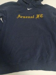 Arsenal FC Hoodie Sweatshirt Mens Med Blue Premier League Soccer Nike Pullover