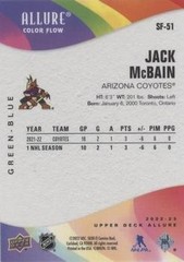 2022-23 Upper Deck Allure #SF-51 Jack McBain Color Flow Green-Blue