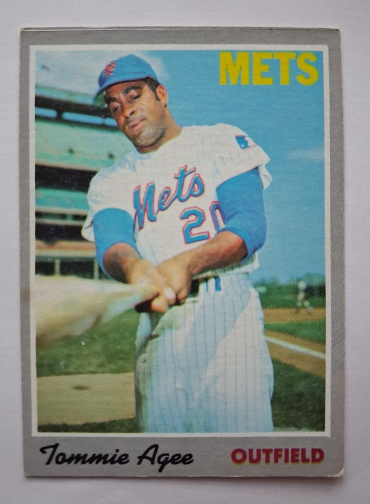 1970 Topps – Tommie Agee #50 Outfield « Miracle Mets » Excellent Condition