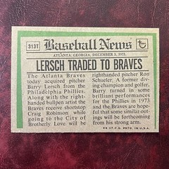 1974 Topps Traded Set BARRY LERSCH #313T BRAVES – NM/MINT+ *HIGH GRADE* VENDING