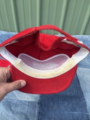 Vtg Pair Of 2 Sports Specialties 49ers Red Cursive Script SnapBack Hats Corduroy