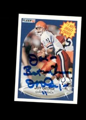 Jeff George 1990 Fleer Illinois authentic autographed card