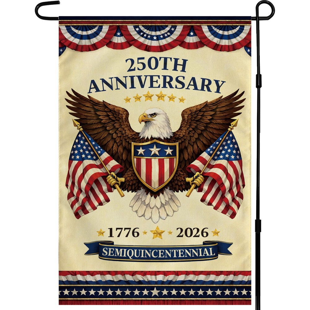 4th of July Decorations – 250th Anniversary 12 x 18 inches, Red and Blue