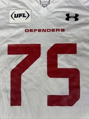 UFL Under Armour Football DC Defenders White Jersey Number 75 2XL