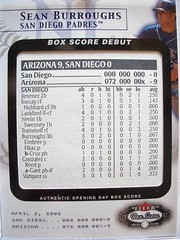 2002 FLEER BOX SCORE DEBUT SEAU BURROUGHS # 4 OF 15 PADRES 1716/2002 BOX 48