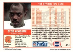 1989 Pro Set #451 Ozzie Newsome