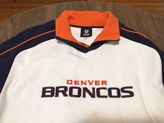Denver Broncos Navy White And Orange Zip Up Sweatshirt NFL Team Apparel