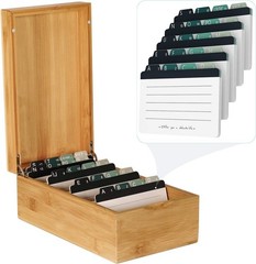 Sturdy Bamboo 3×5 Index Card Box with Anti-Slip Base – A-Z Organizational Charm