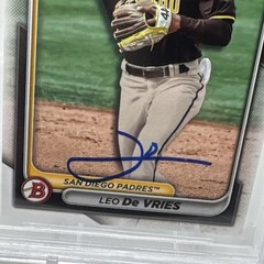 Leo De Vries SIGNED 2024 Bowman Draft BD-116 A’s Beckett BAS Slab Authentic Auto