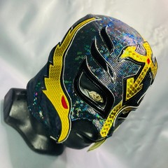 King Mysterio Semi professional Lucha Wrestling Mask Mascara luchador Black Gold