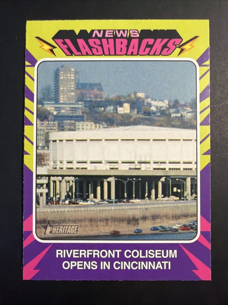 2024 Topps Heritage #NF-13 -News Flashbacks- Riverfront Coliseum Cincinnati REDS