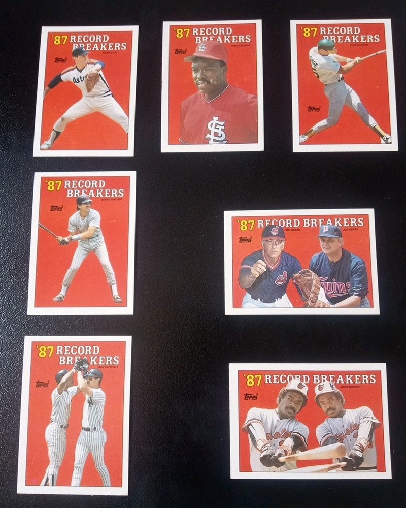 Record Breakers Santiago,Mattingly,Murray,P.Niekro,McGwire,Ryan,J.Niekro,Coleman