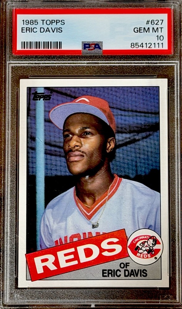 1985 Topps #627 Eric Davis Reds ROOKIE Card RC PSA 10 DEAD CENTERED Low Pop