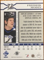 2003-04 Private Stock Reserve Jersey Fredrik Modin #201 #’d 023/600