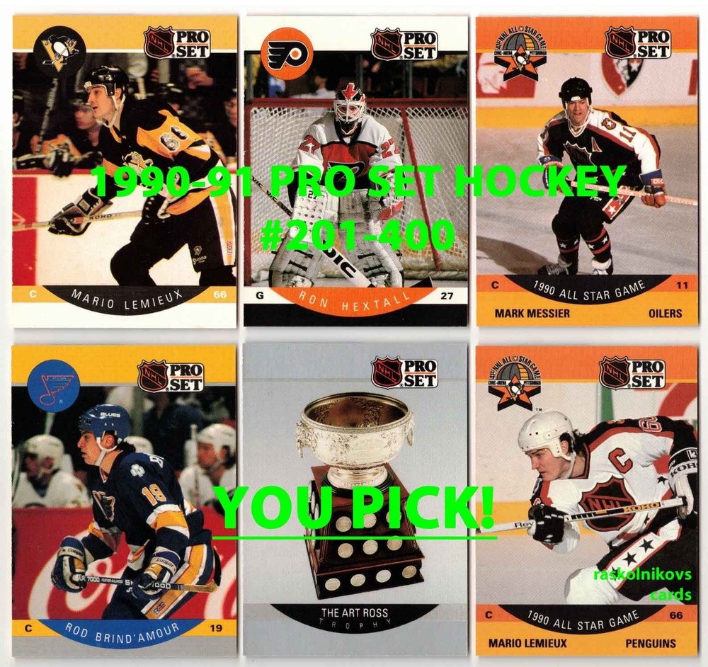 1990-91 PRO SET Hockey #201-400 Complete Your Set $2 or 2 Card Minimum YOU PICK!