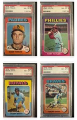 1975 Topps Frank White #569 Tony Taylor #574 Ralph Garr #550
