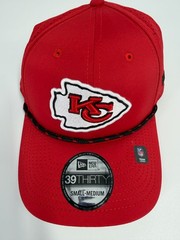 Kansas City Chiefs New Era Hat Cap Perfect 39Thirty SZ S/M Stretch Fit Red Rope