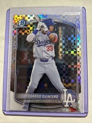 Eduardo Quintero 2025 Bowman Chrome #BDC-111 X-Fractor LA Dodgers Prospect