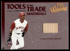 2002 Absolute #TT-41 Garret Anderson Tools of Trade Materials #/250 Angels