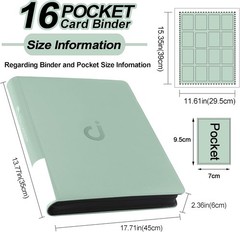Premium Card Binder 16 Pocket – Fits 1600 Cards，4X4 Ringless Card Album with …