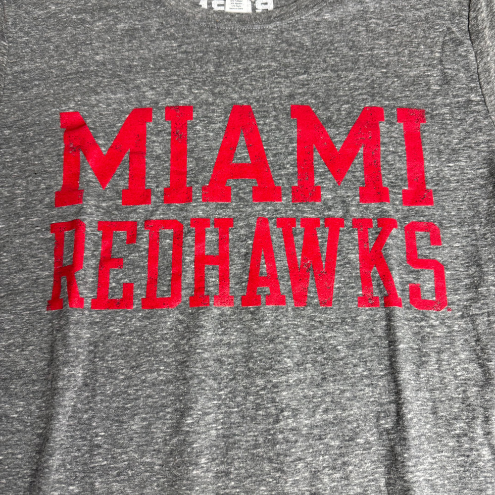 Miami Redhawks Light Gray Men&rsquo;s Adult TShirt Short Sleeve